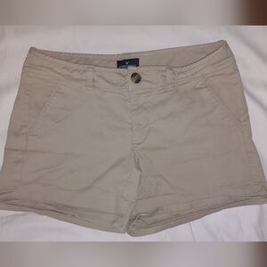 American Eagle Tan Midi Stretch Shorts Size 6